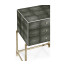 Anthracite Faux Shagreen & Silver High Chest of Drawers