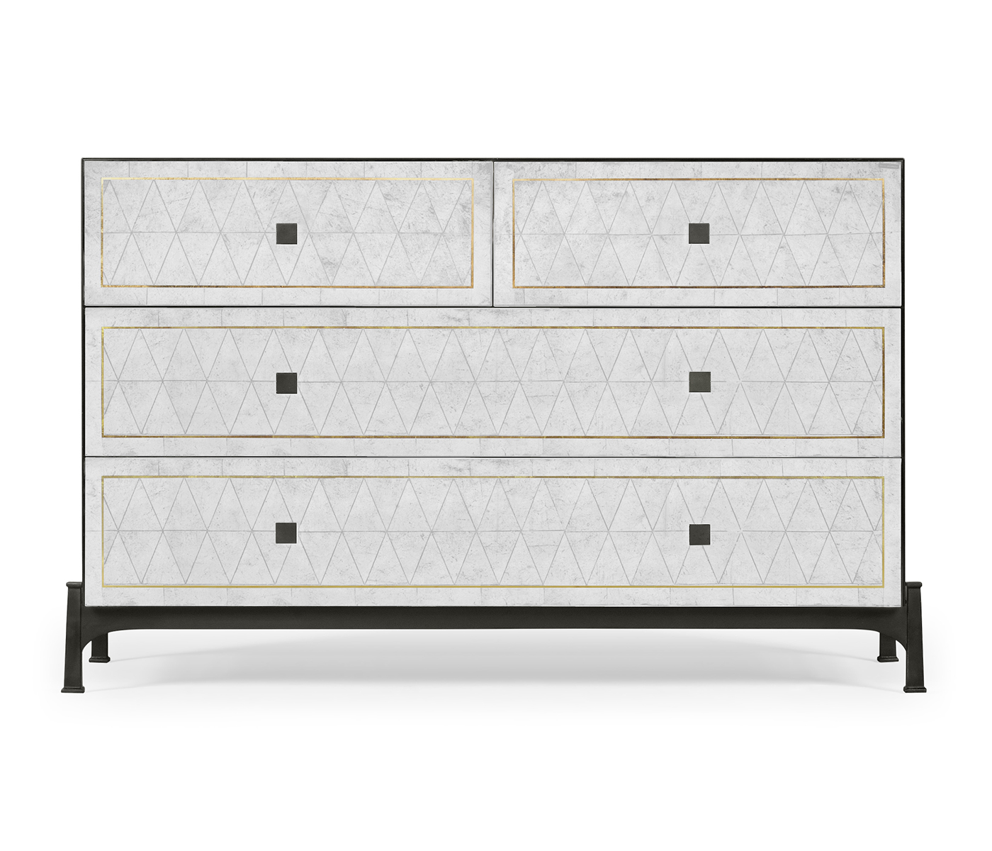 Églomisé & Bronze Large Chest of Drawers