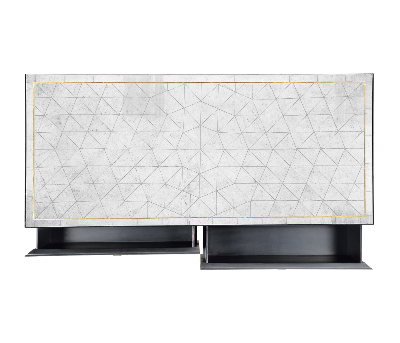 Églomisé & Bronze Large Chest of Drawers