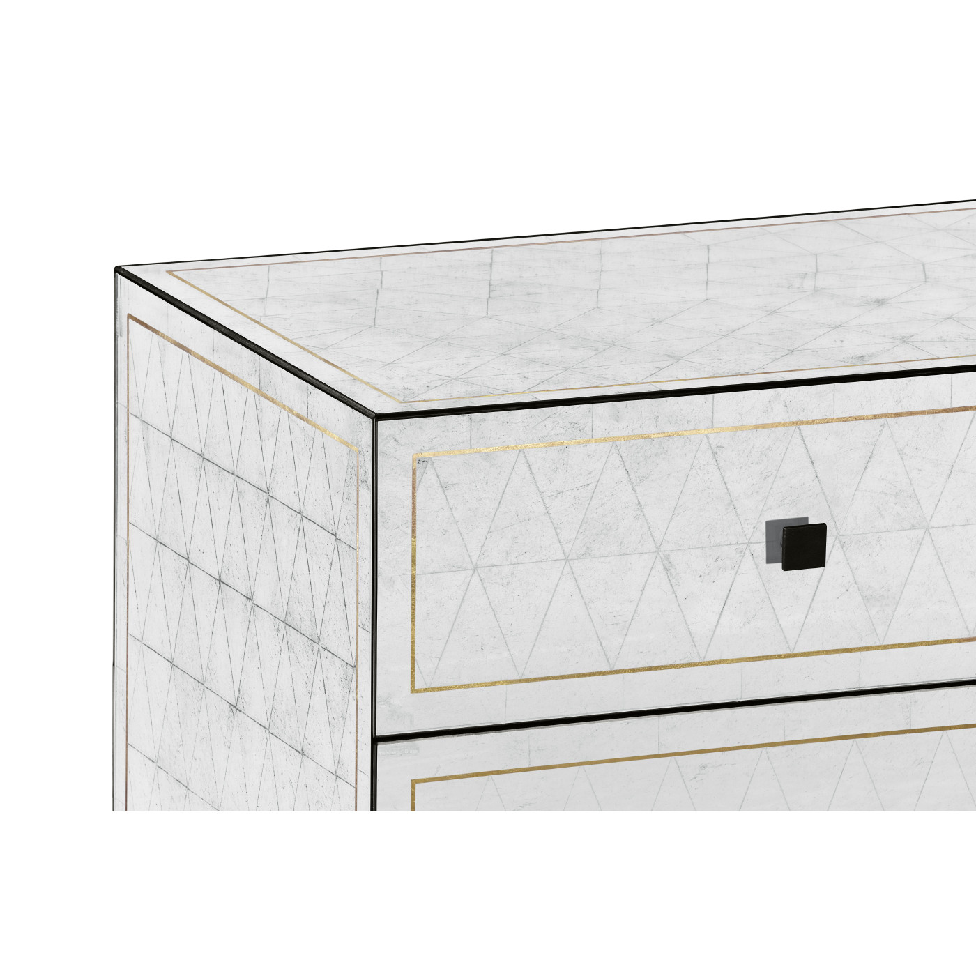 Églomisé & Bronze Large Chest of Drawers