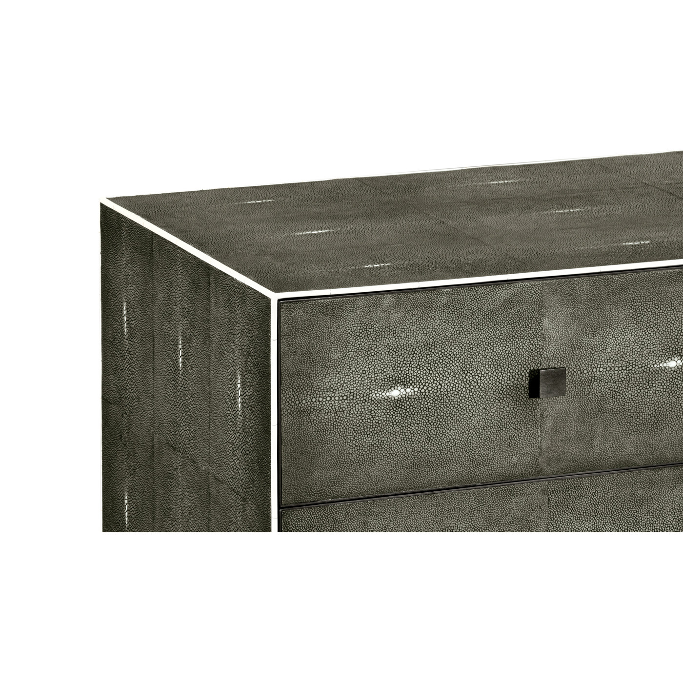 Anthracite Faux Shagreen & Bronze Large Chest of Drawers