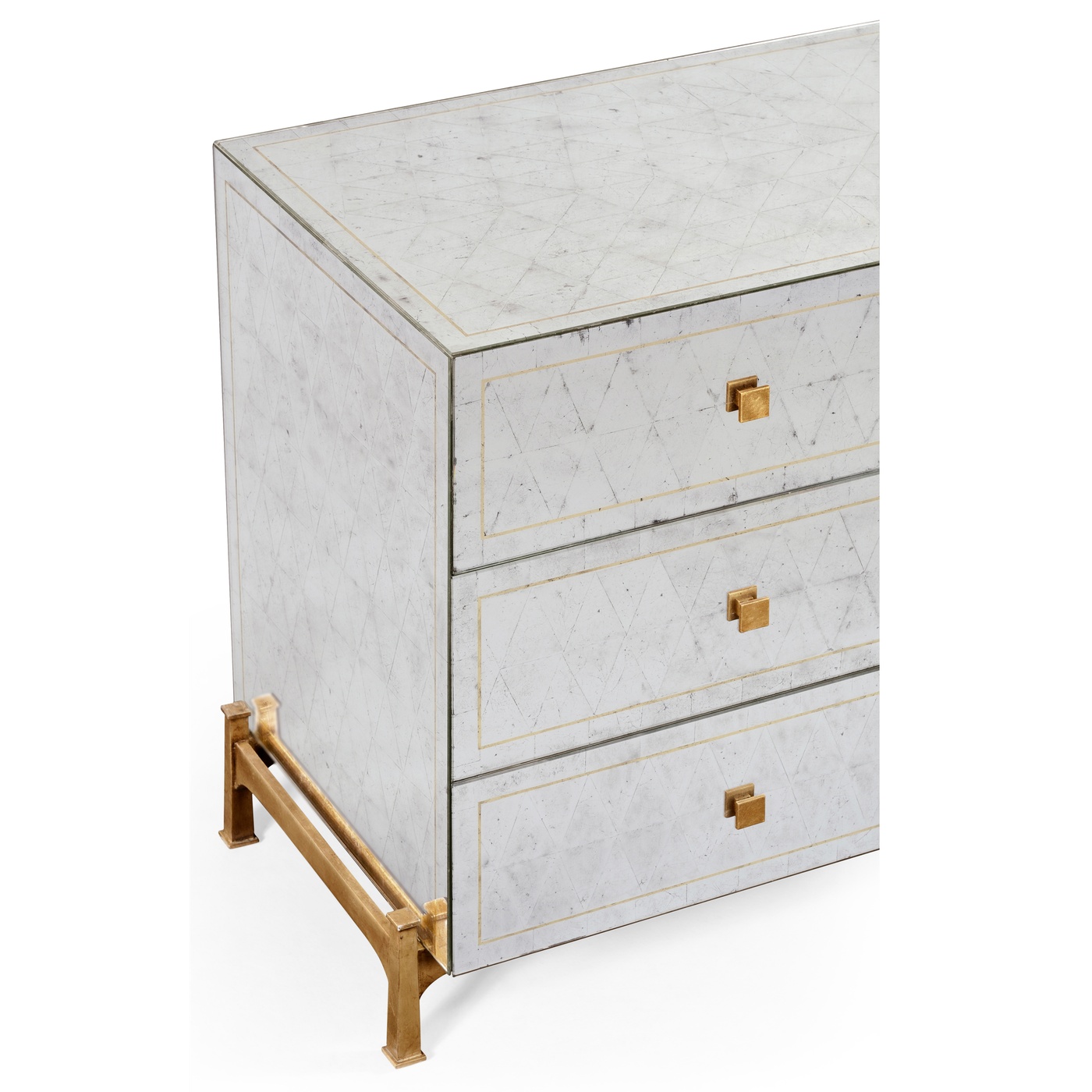 Églomisé & Gilded Large Chest of Drawers