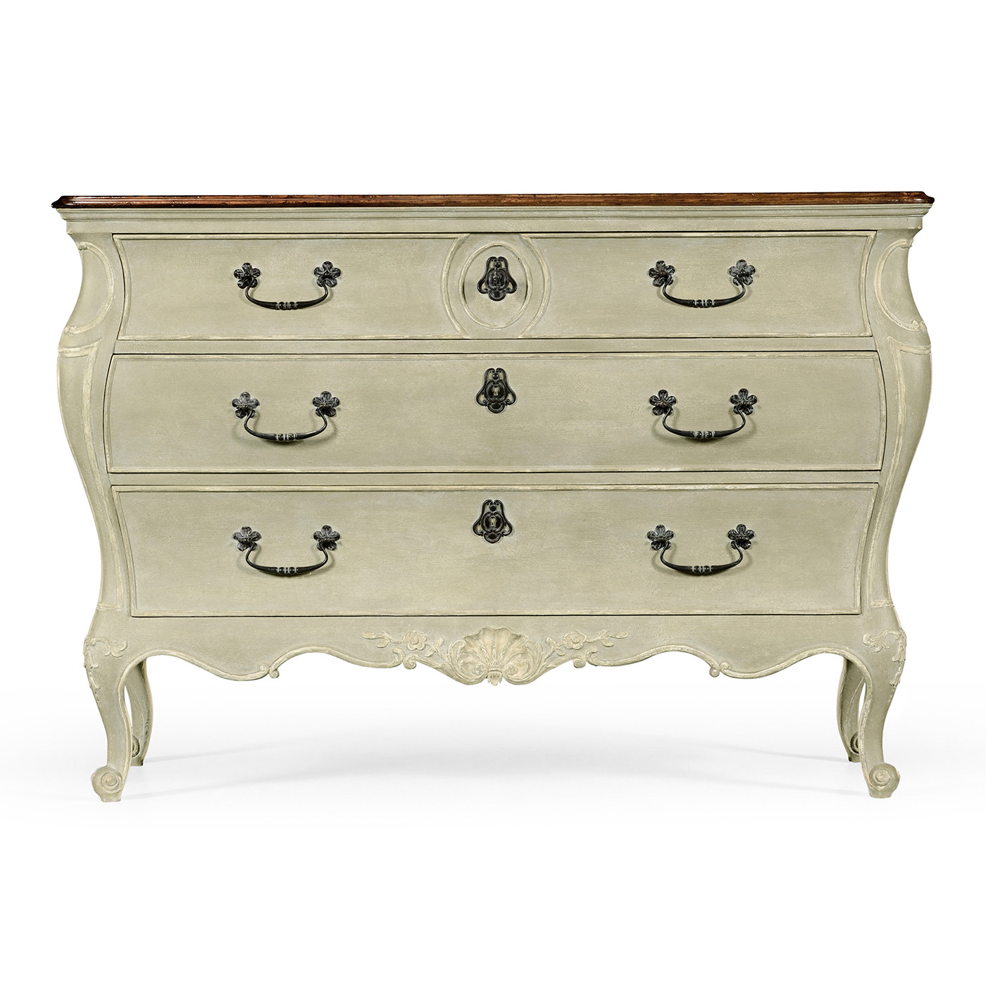 French provincial grey painted chest of drawers