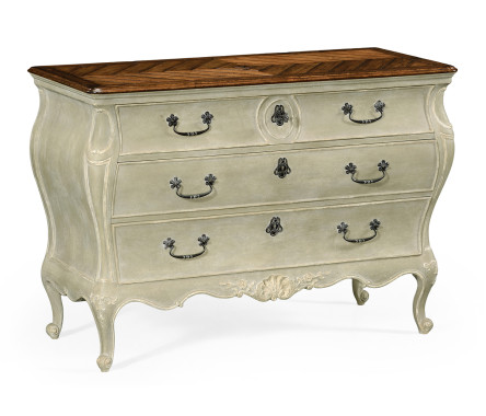 French provincial grey painted chest of drawers