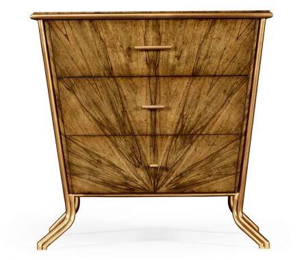Argentinian Walnut Bedside Chest of Drawers