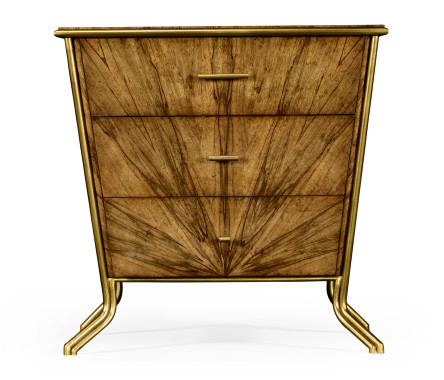 Argentinian Walnut Bedside Chest of Drawers
