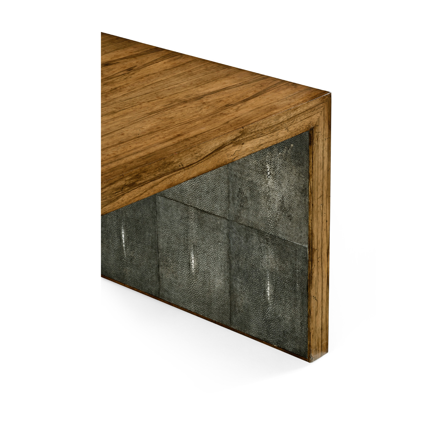 Argentinian Walnut & Anthracite Faux Shagreen Coffee Table