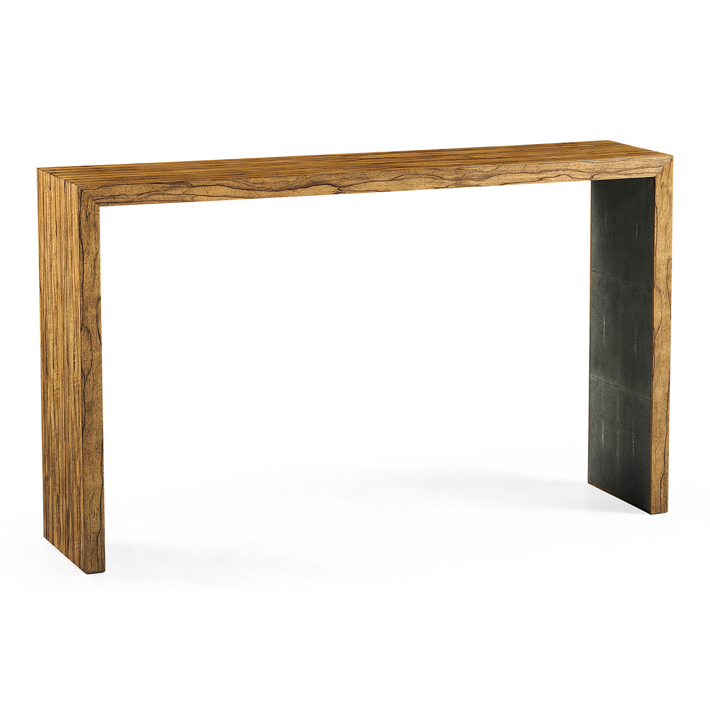 Argentinian Walnut & Anthracite Faux Shagreen Console