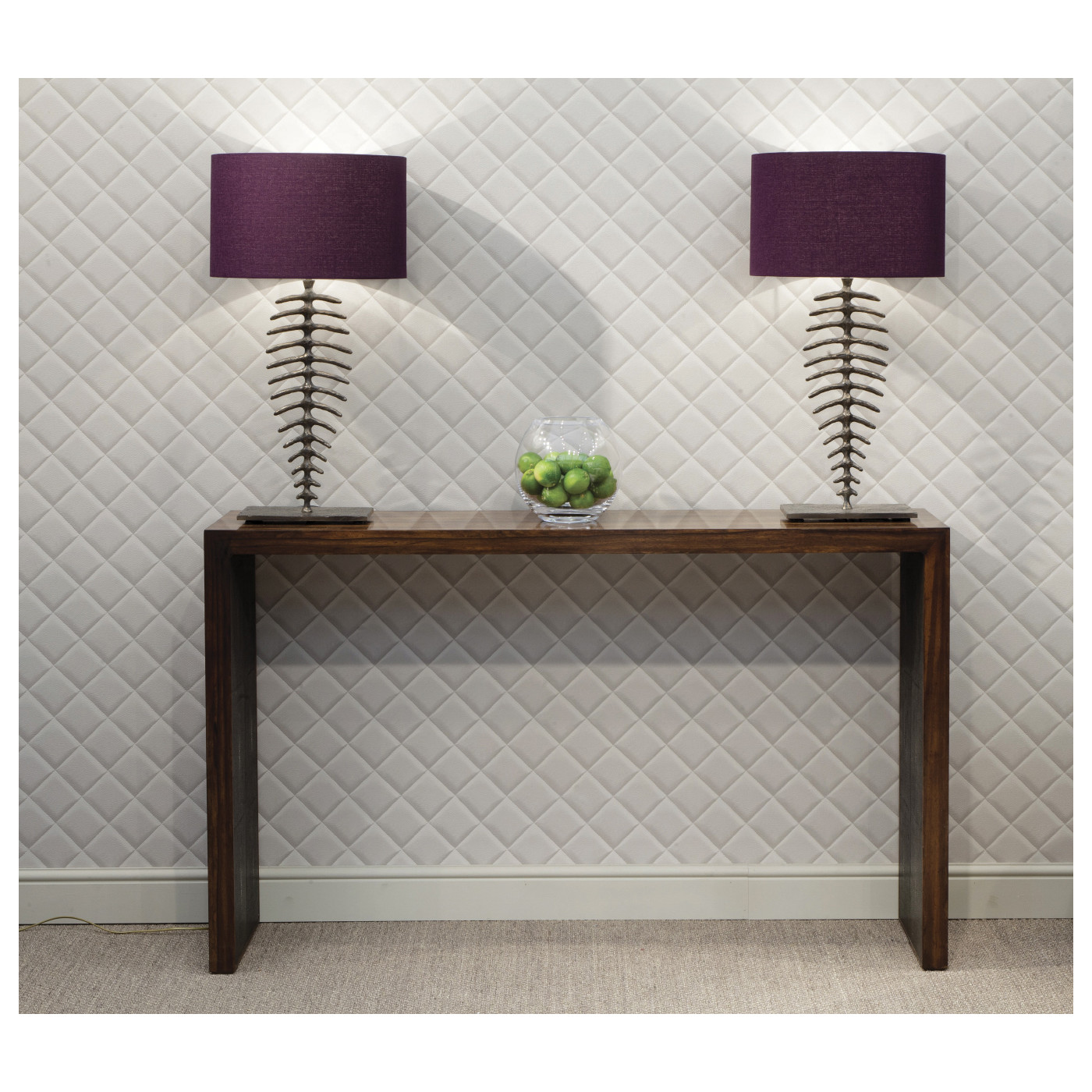 Argentinian Walnut & Anthracite Faux Shagreen Console