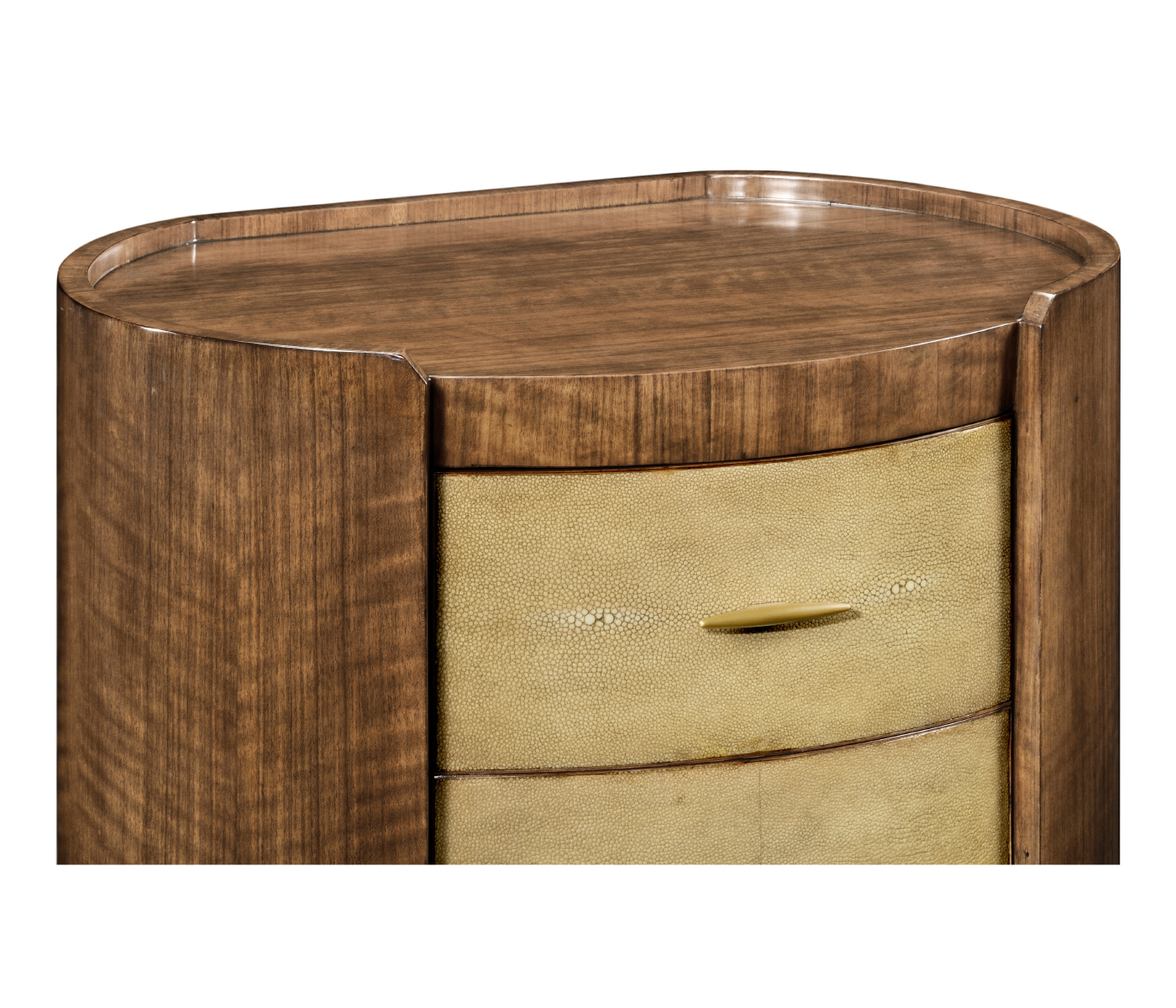 Tall oval chest with brass detailing