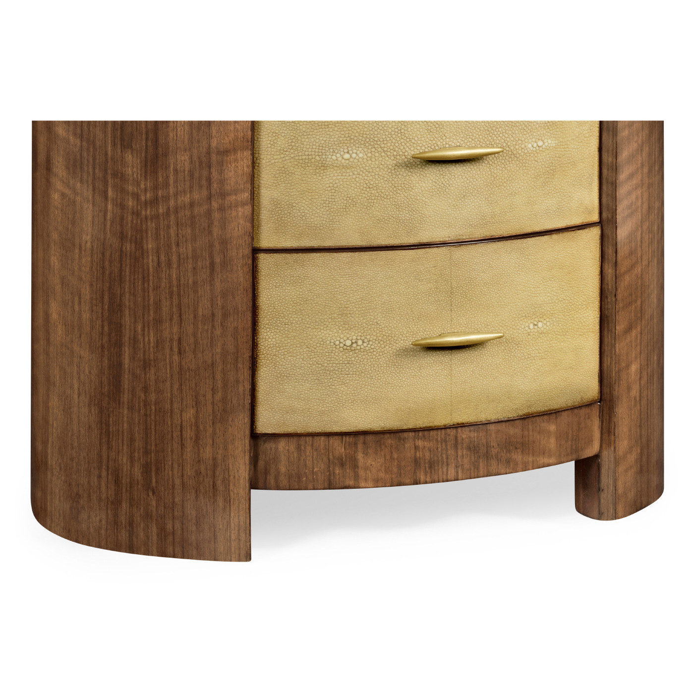 Tall oval chest with brass detailing