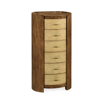 Tall oval chest with brass detailing
