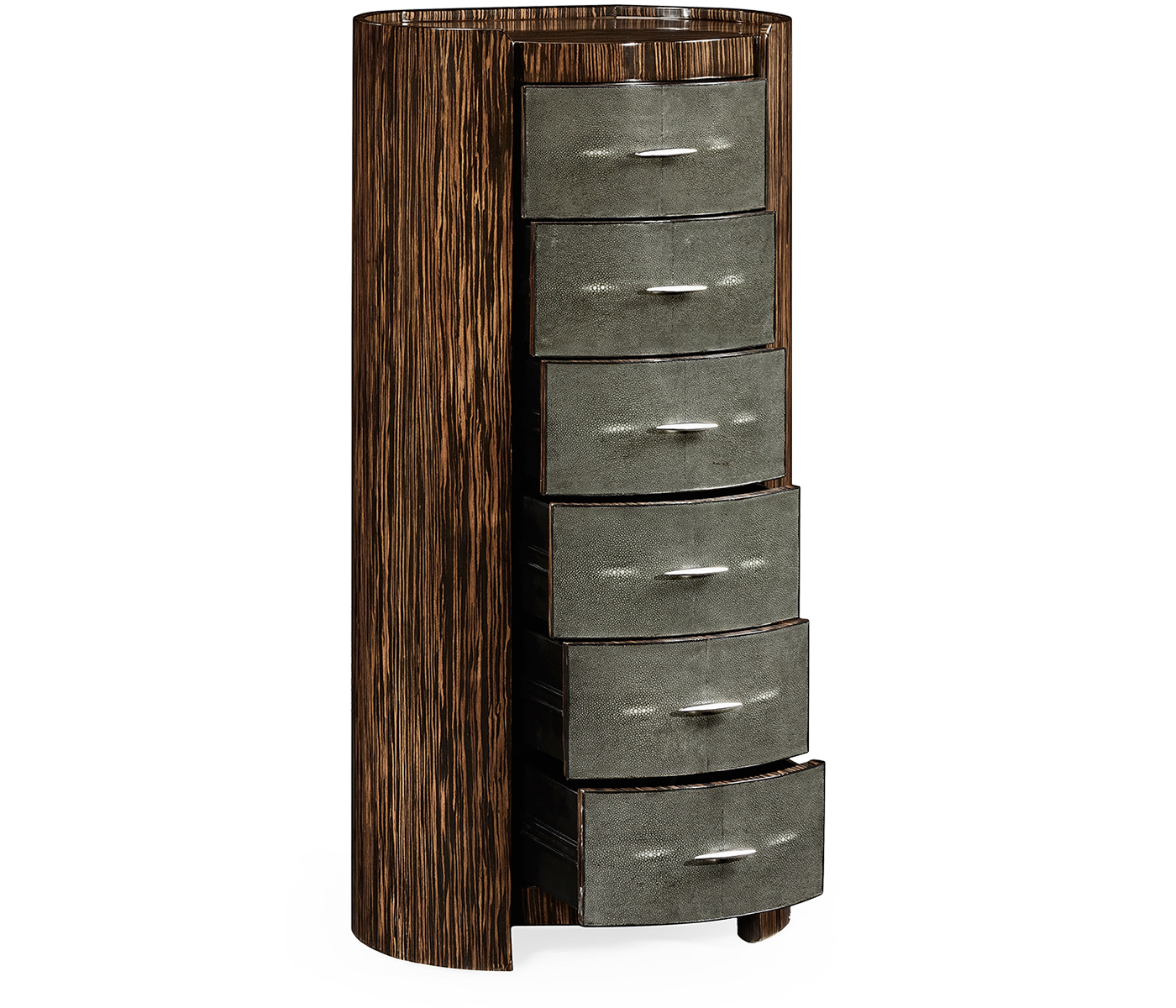 Faux macassar & anthracite shagreen oval chest (Tall)