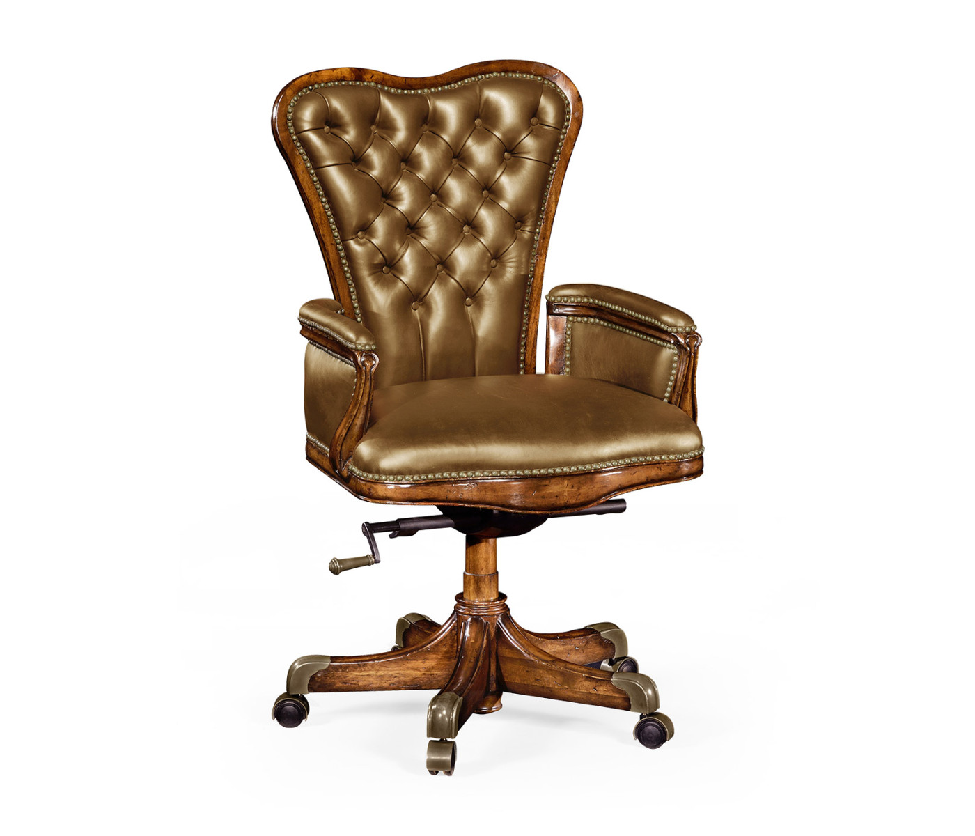 Double Lobed Walnut Office Chair