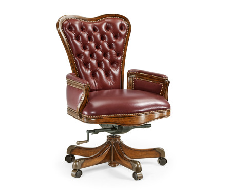 Double Lobed Walnut Office Chair