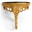 Carved & gilded wall bracket console (Black marble top)