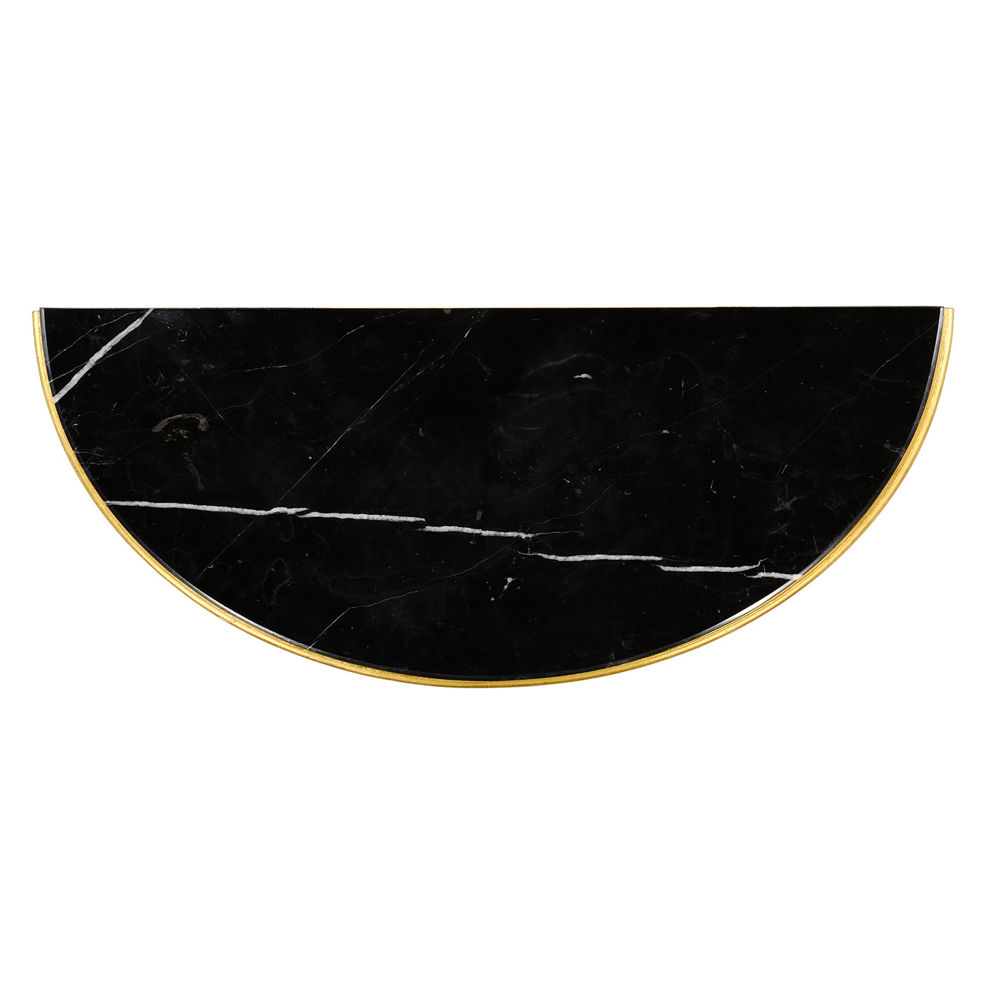 Carved & gilded wall bracket console (Black marble top)