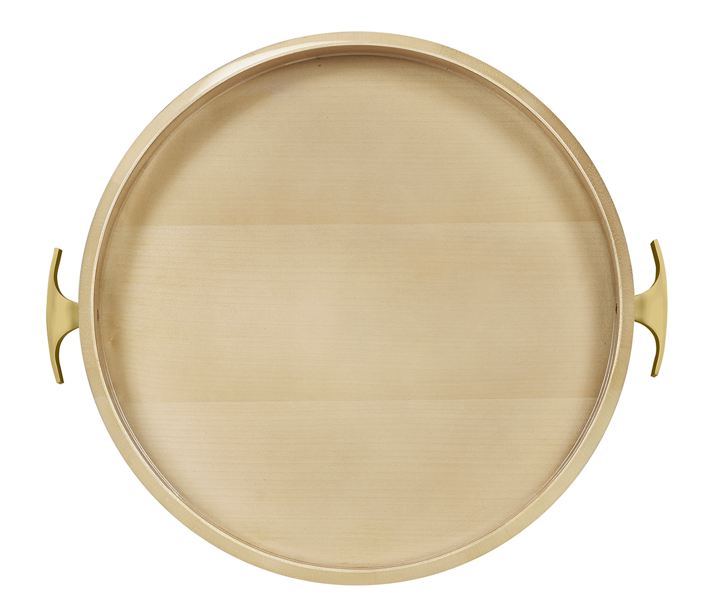 Art Deco Round Tray with Brass