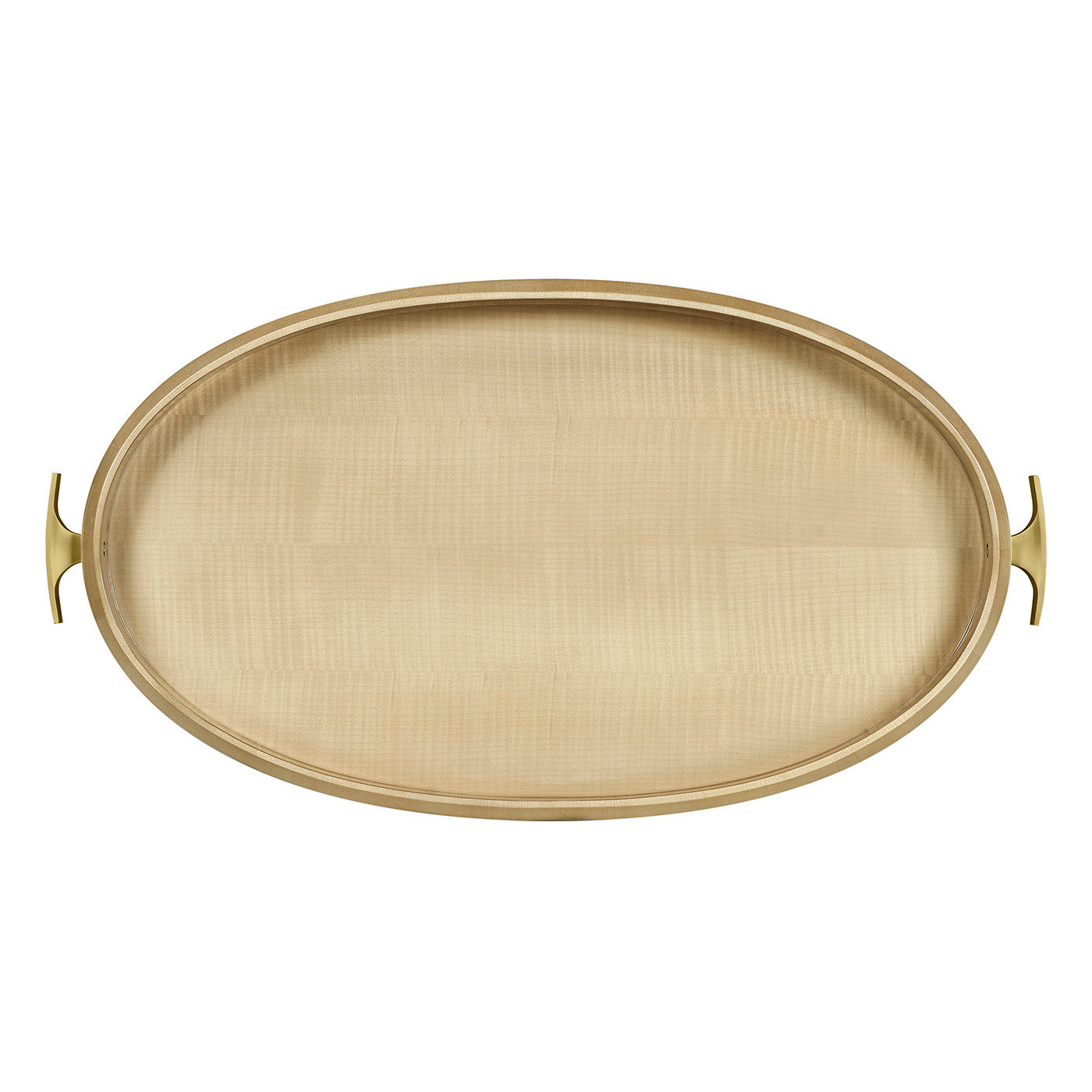 Art Deco Oval Tray with Brass