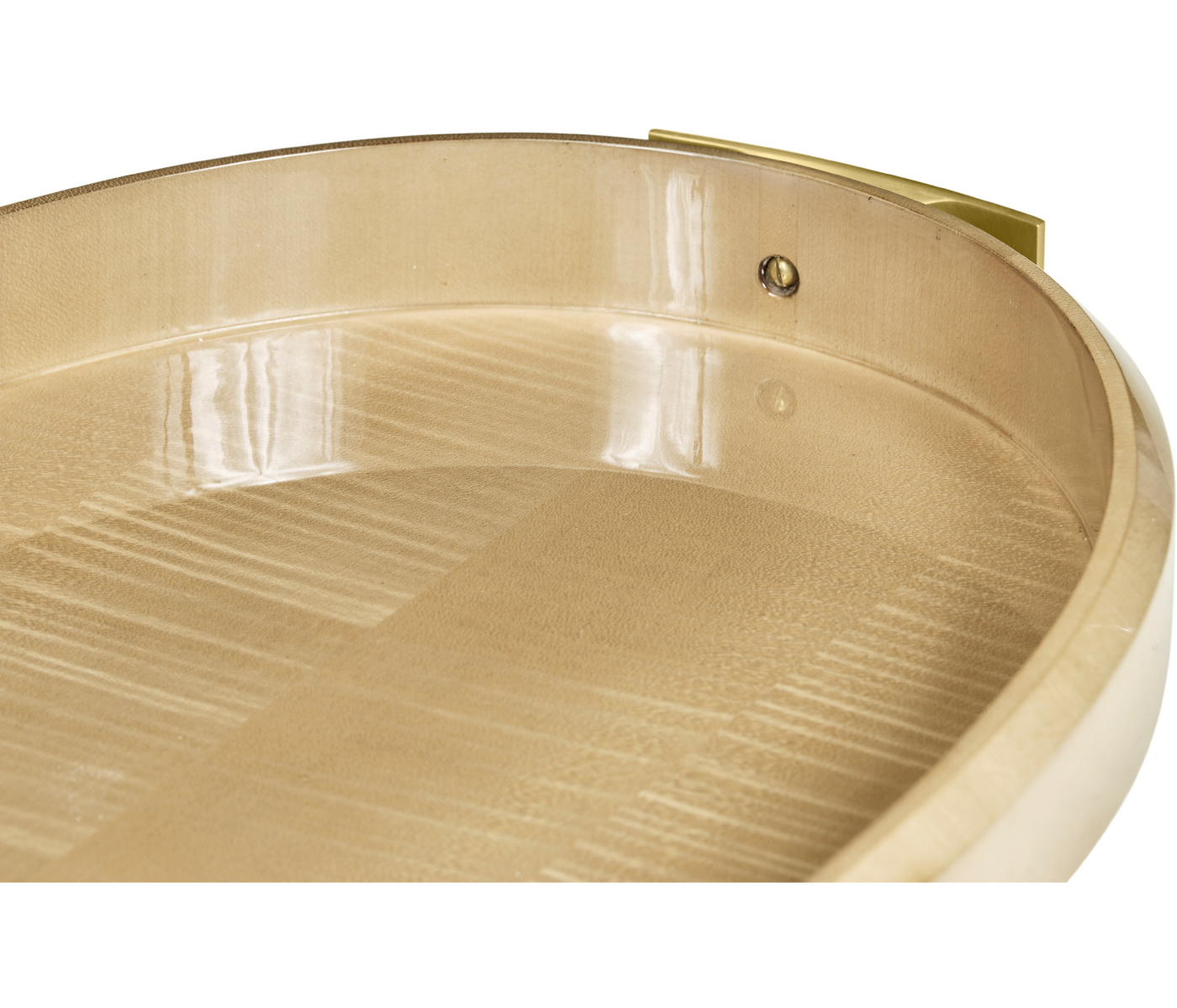 Art Deco Oval Tray with Brass