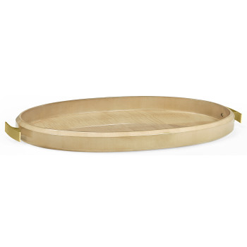 Art Deco Oval Tray with Brass