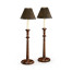 Pair of walnut candlestick lamps - in component form - unwire