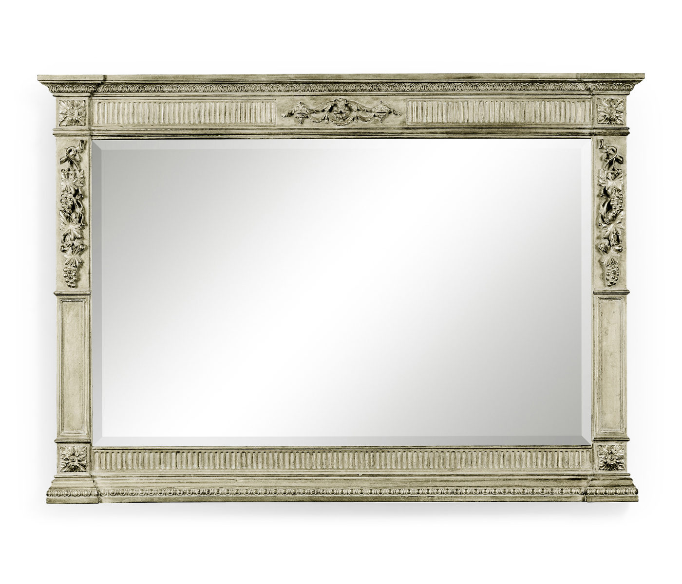 Empire style silver overmantle mirror