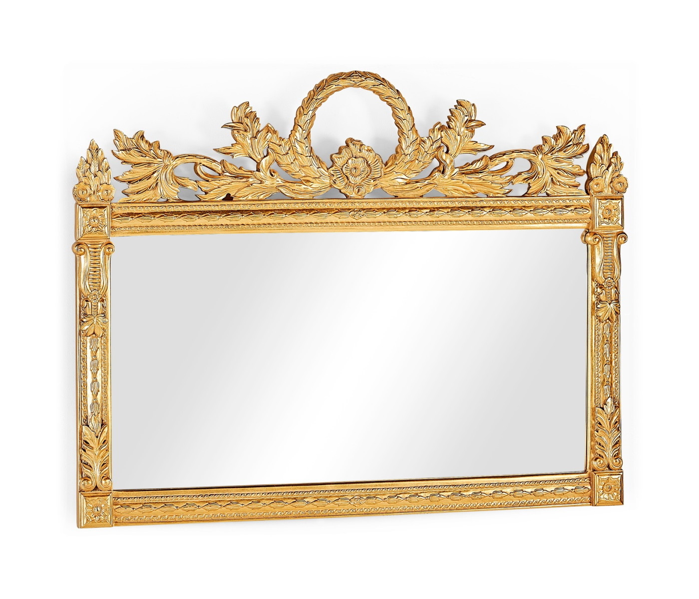 Empire Style Overmantle Mirror Circular Wreath