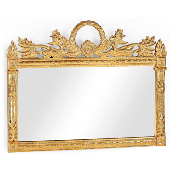 Empire Style Overmantle Mirror Circular Wreath