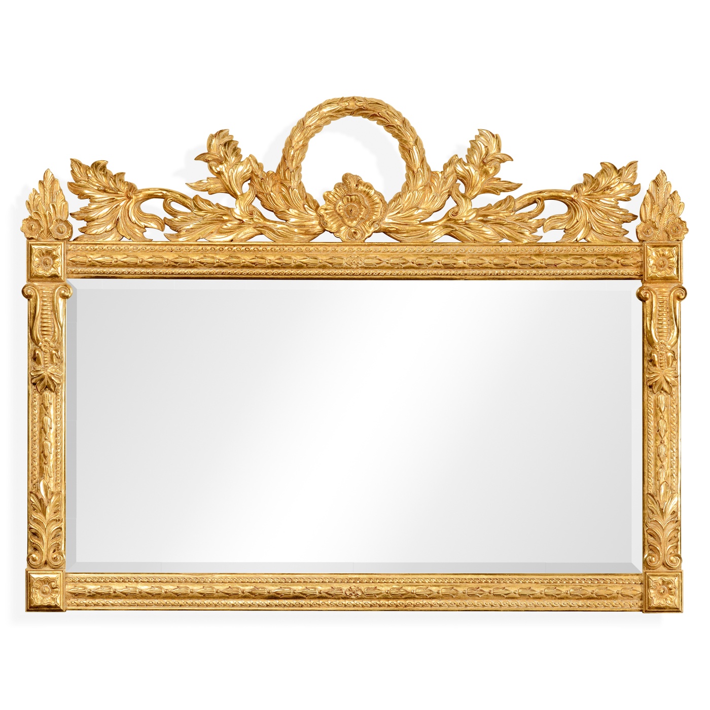 Empire Style Overmantle Mirror Circular Wreath