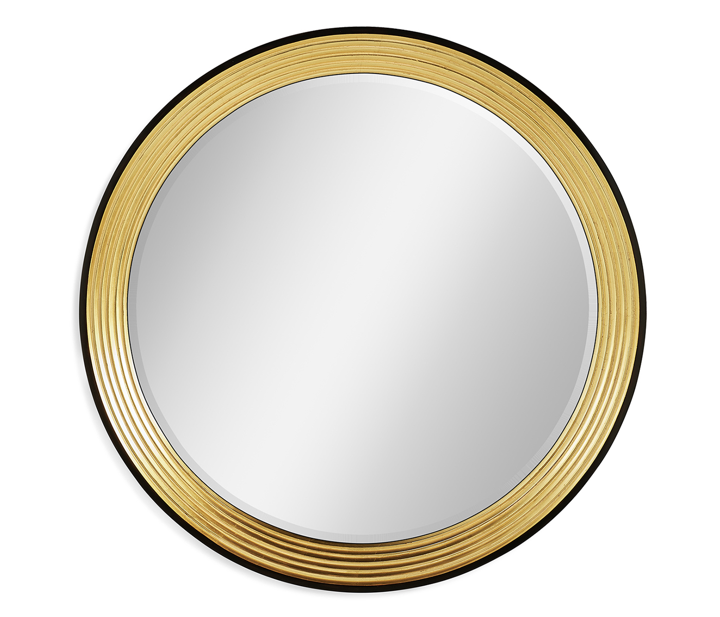Contemporary Circular Recessed Gilded Mirror