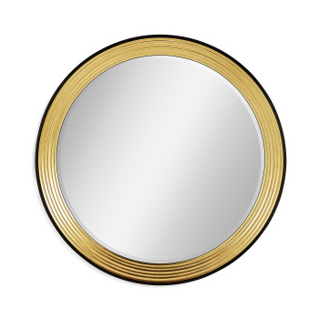 Contemporary Circular Recessed Gilded Mirror