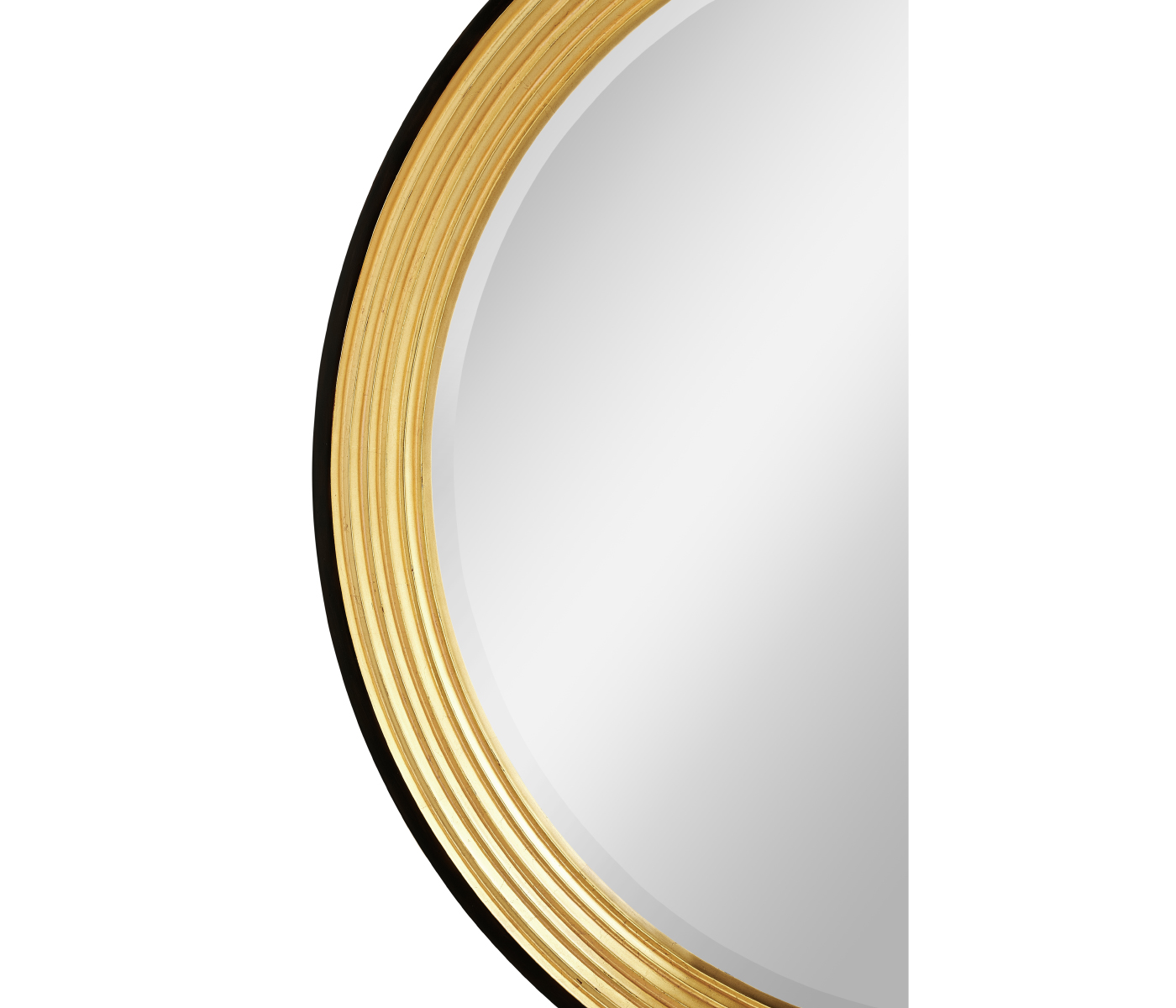 Contemporary Circular Recessed Gilded Mirror