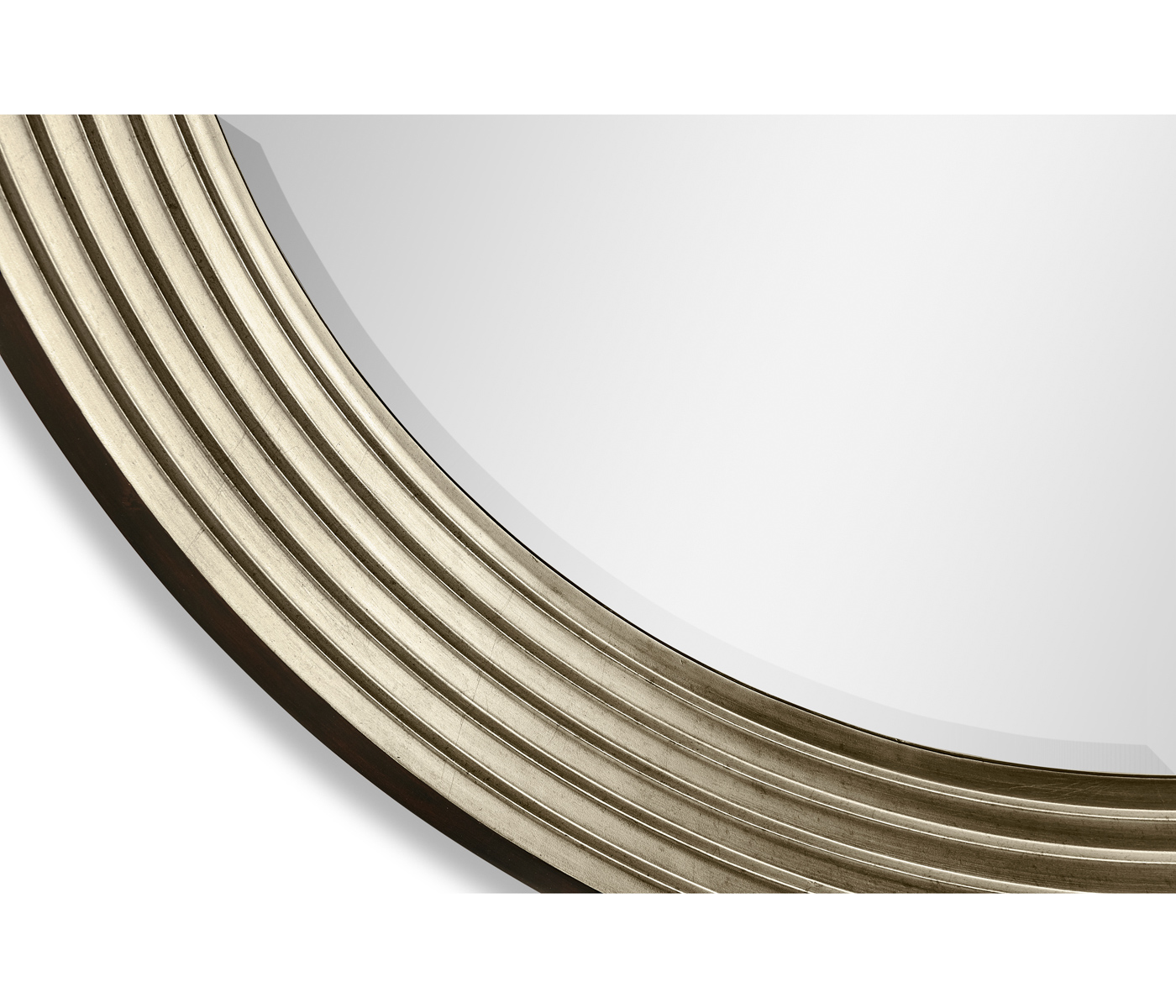 Contemporary Circular Recessed Silver Mirror