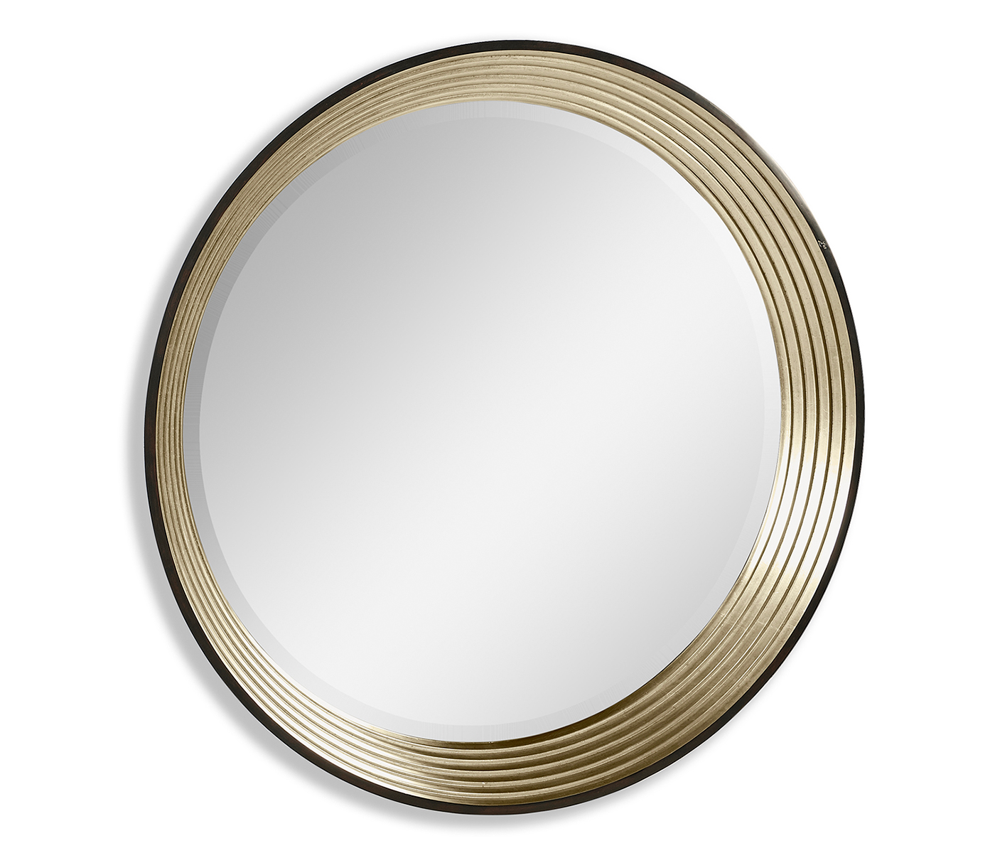 Contemporary Circular Recessed Silver Mirror