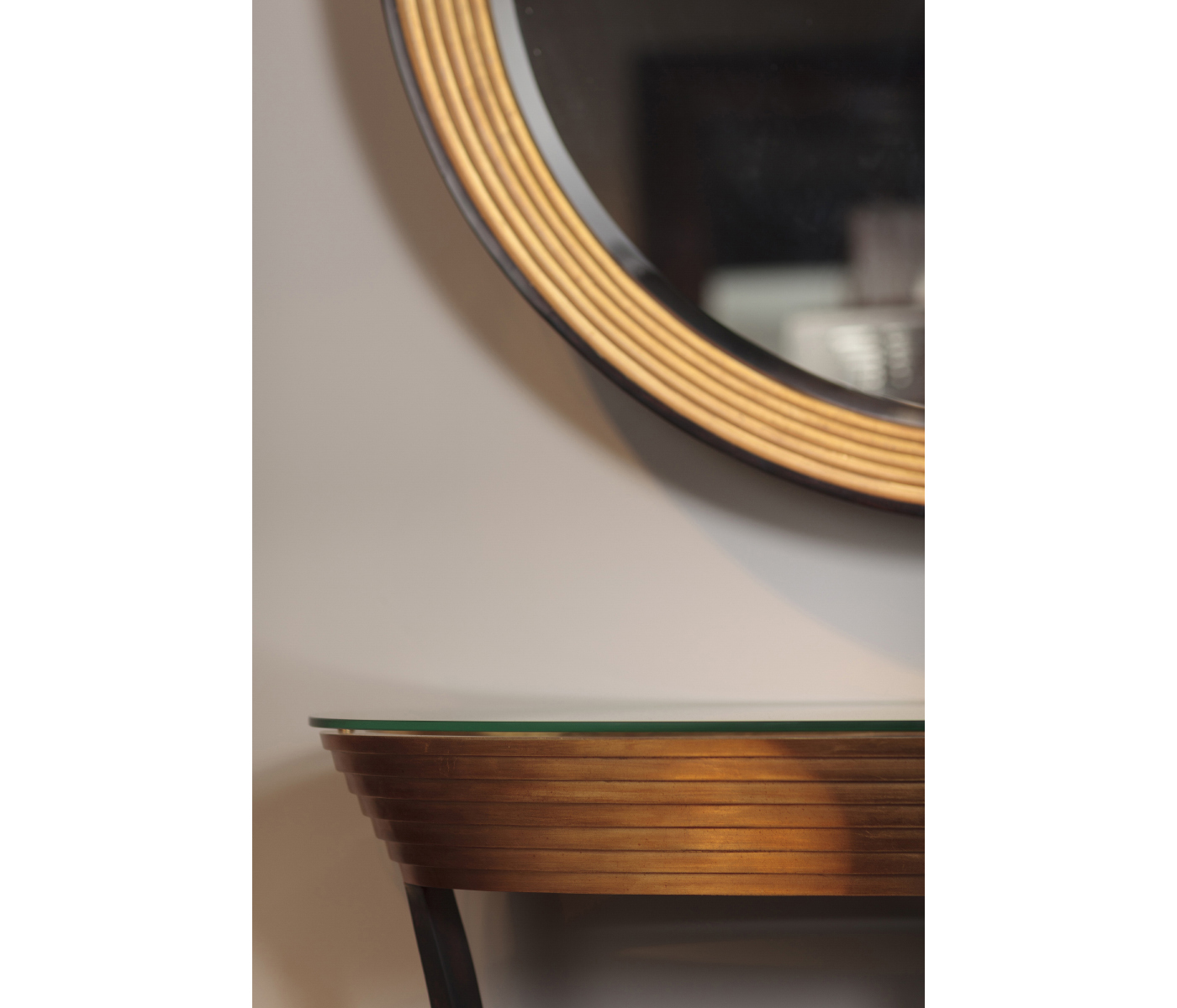 Contemporary Circular Recessed Silver Mirror
