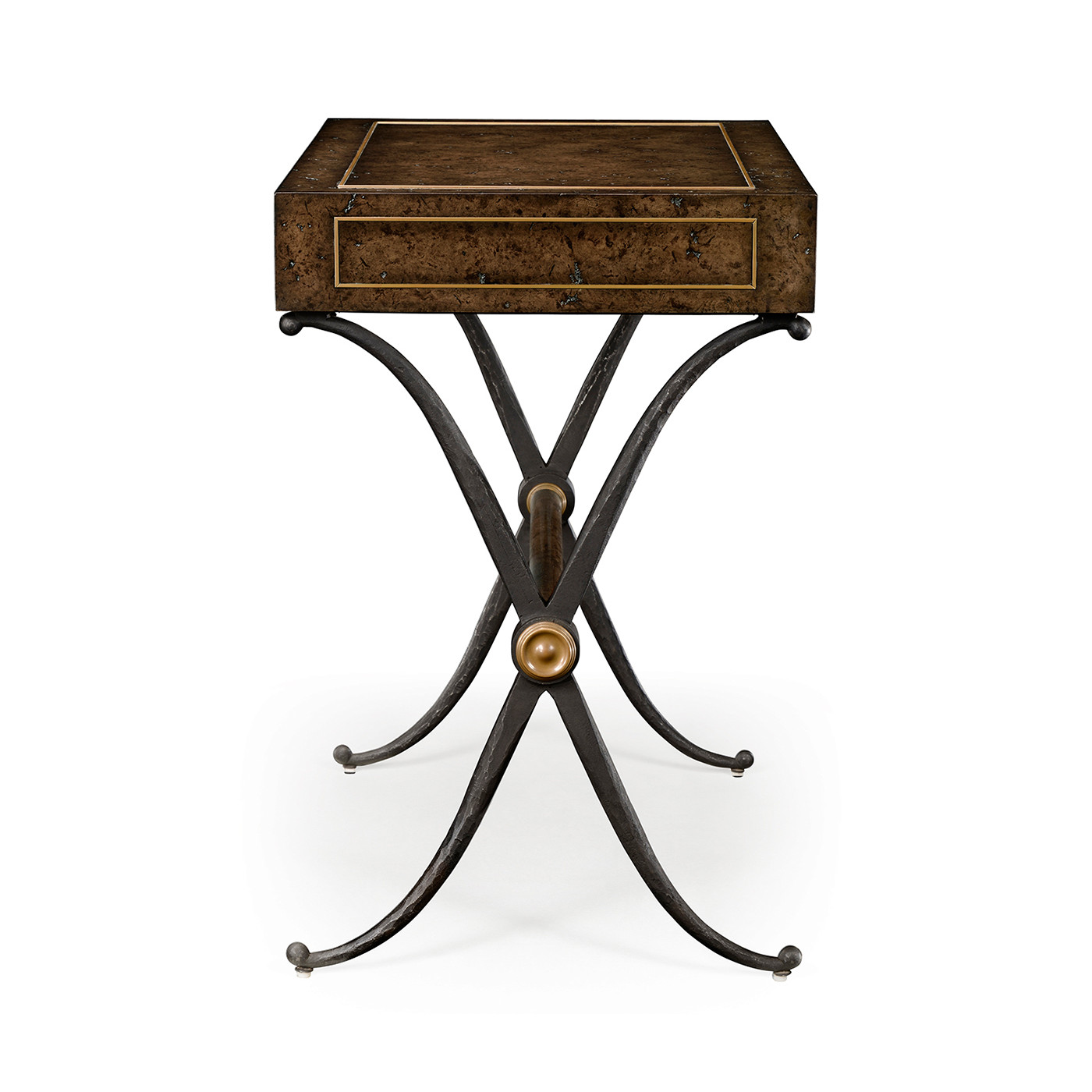 Hammered Iron Side Table with Drawer