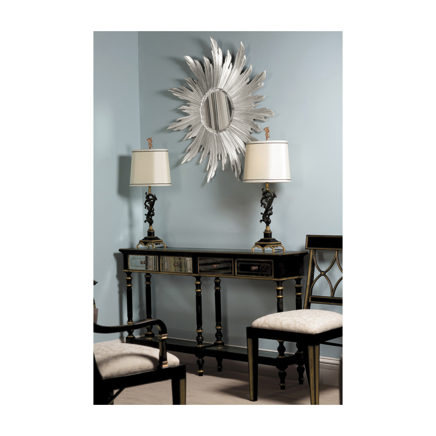 Small Black Sunburst Mirror