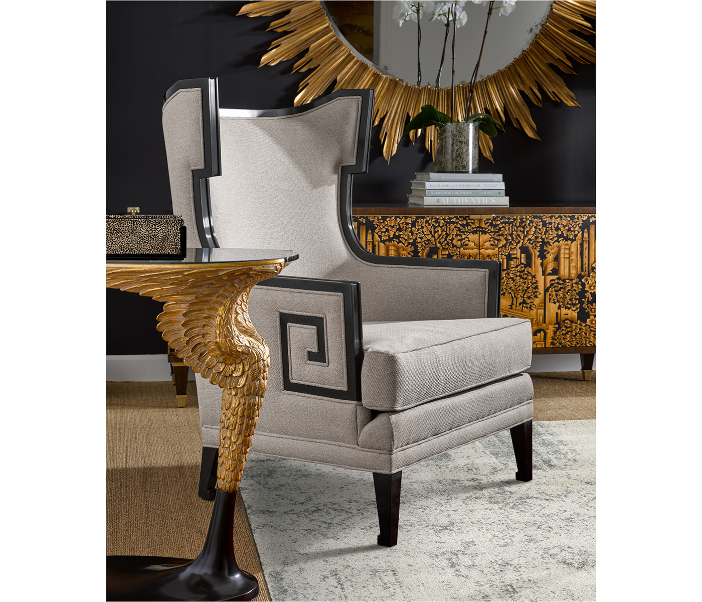 Large gilded sunburst mirror