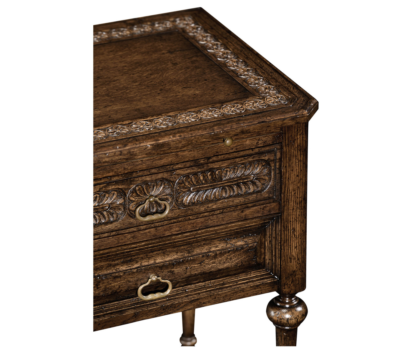 Tudorbethan Dark Oak Side Table with Slide