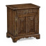 Pair Of Linenfold Dark Oak Bedside Cabinets