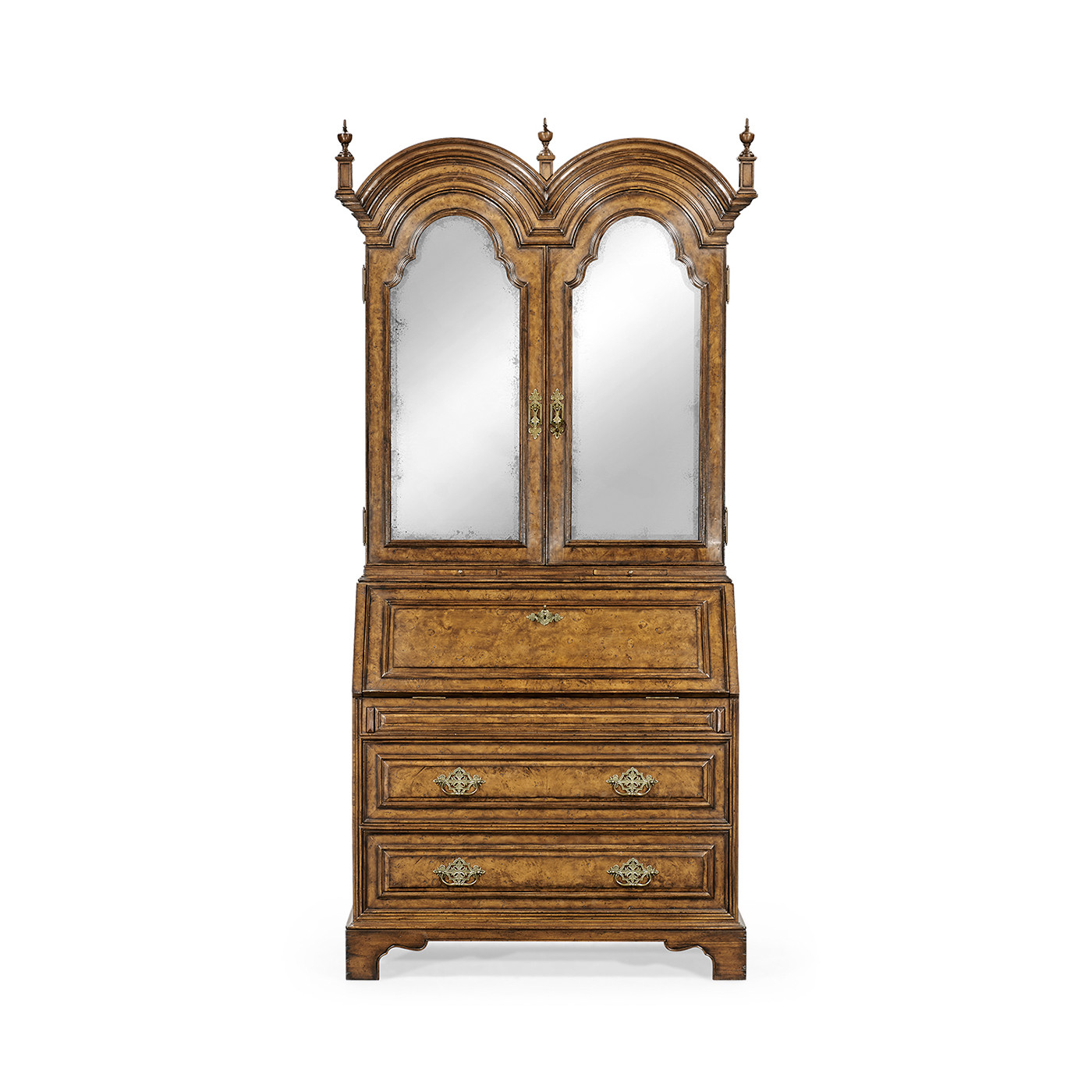 Queen Anne Pollard Bureau Cabinet with Mirrored Doors