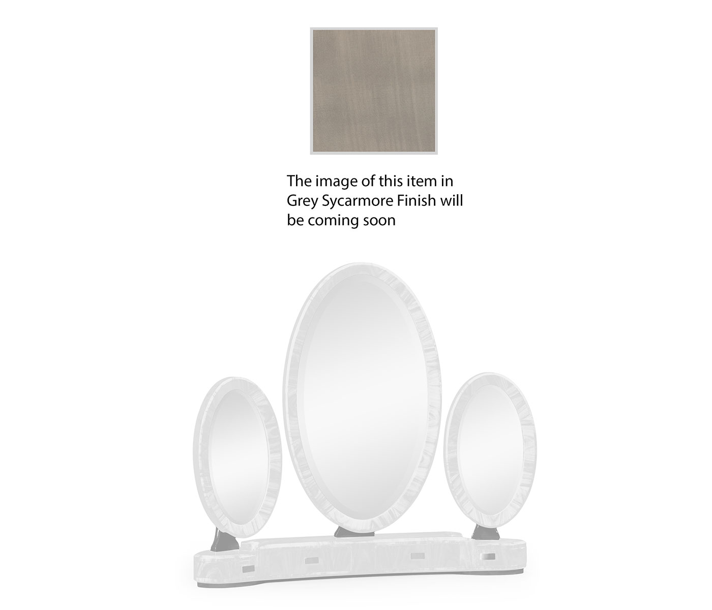 Opera Art Deco style triple dressing mirror with brass