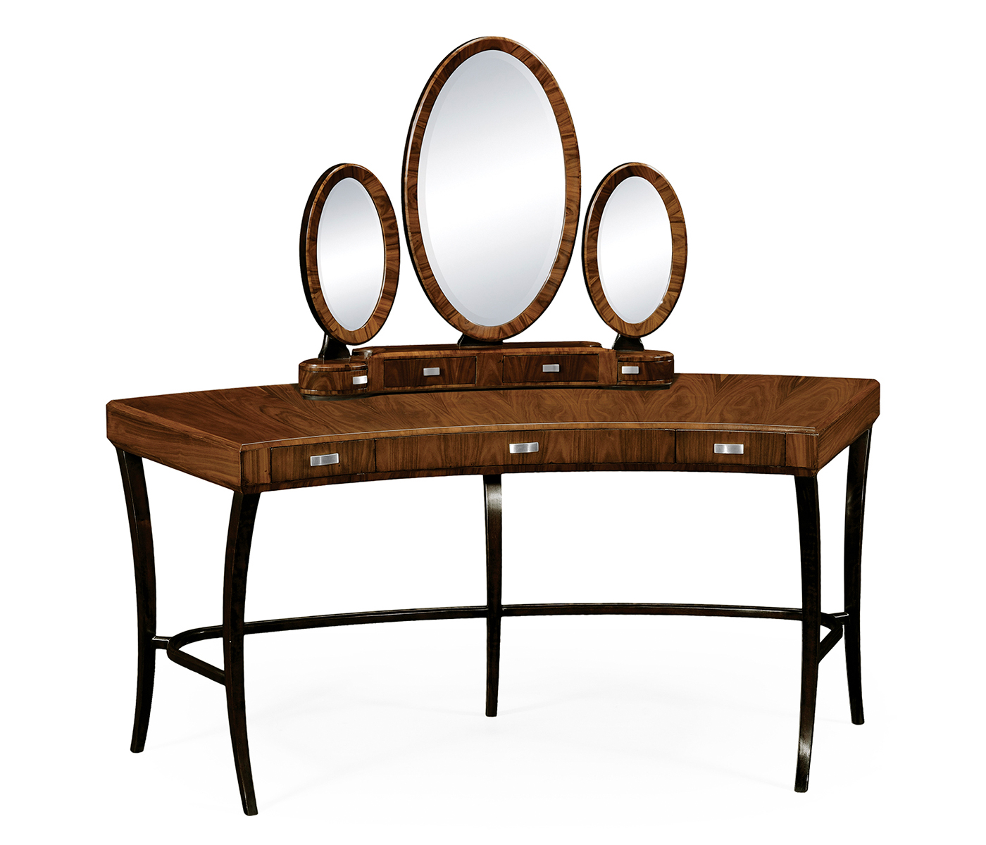 Art Deco style triple dressing mirror with stainless steel