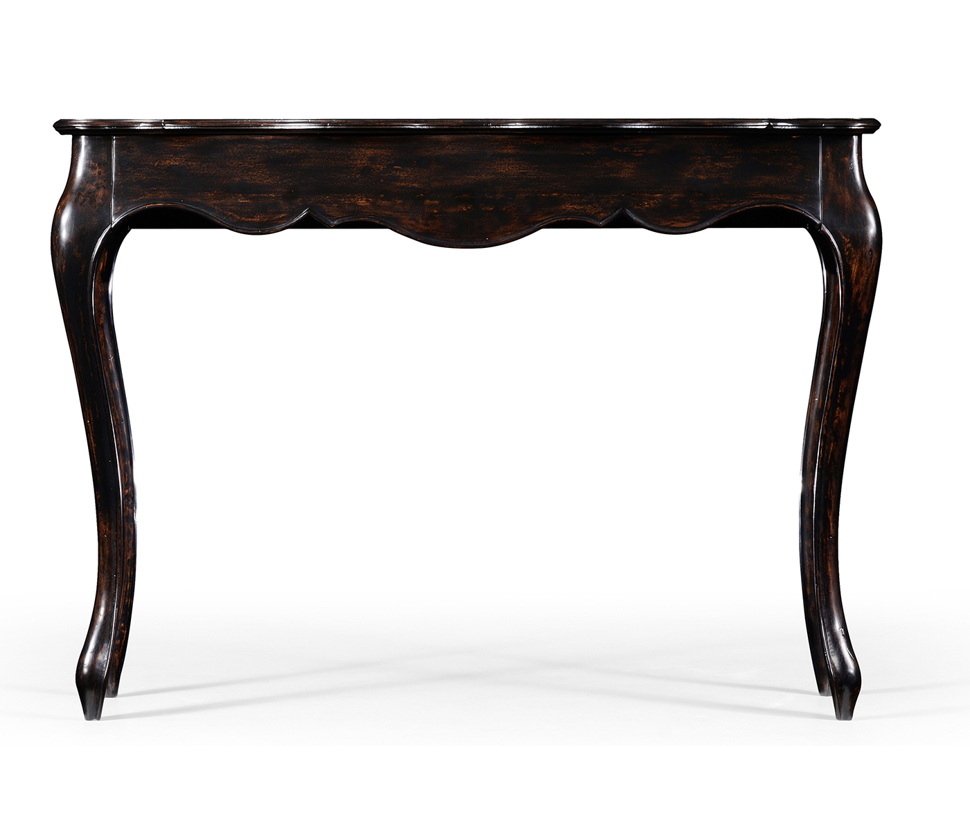 French style black finish console parquet top