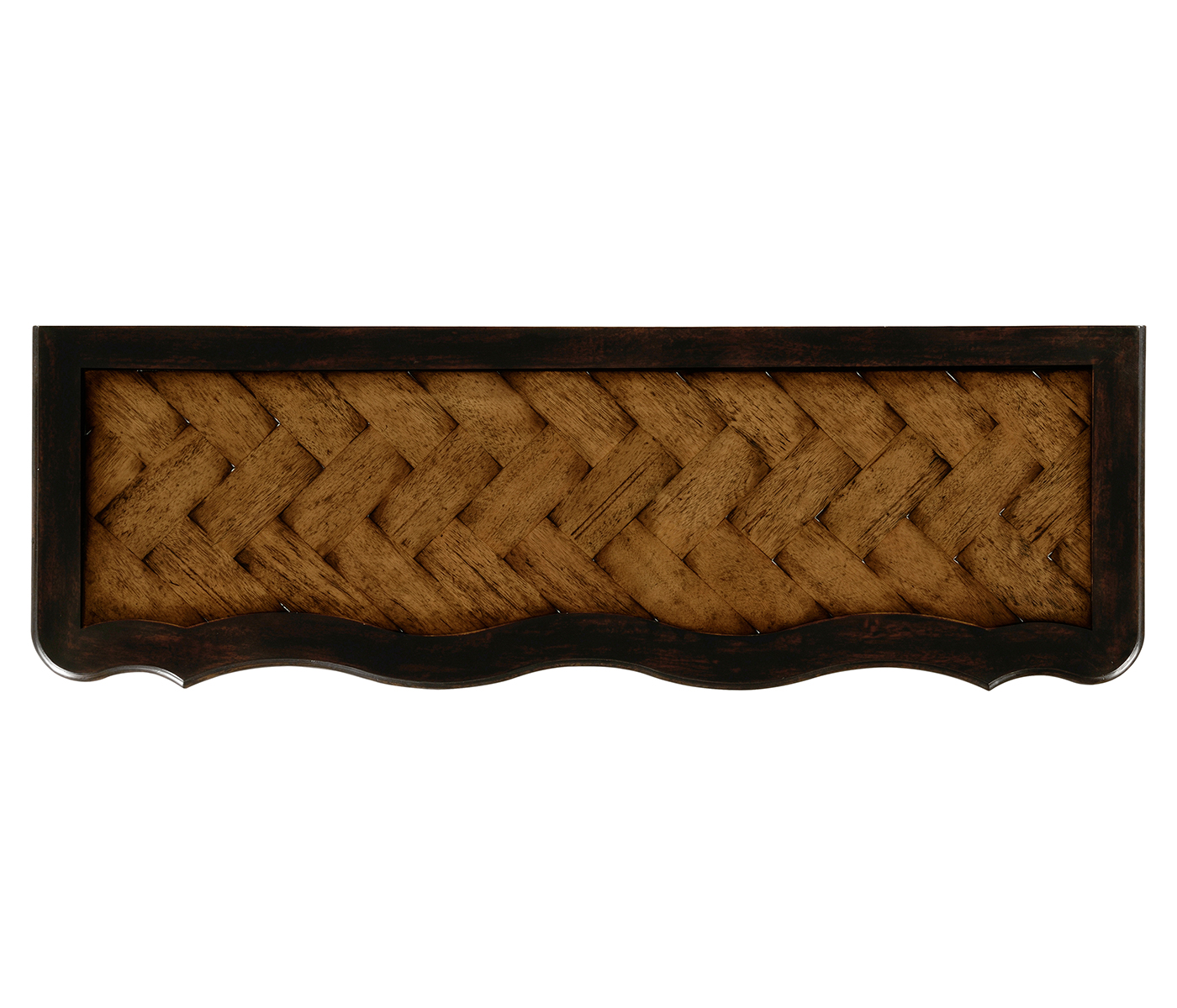 French style black finish console parquet top
