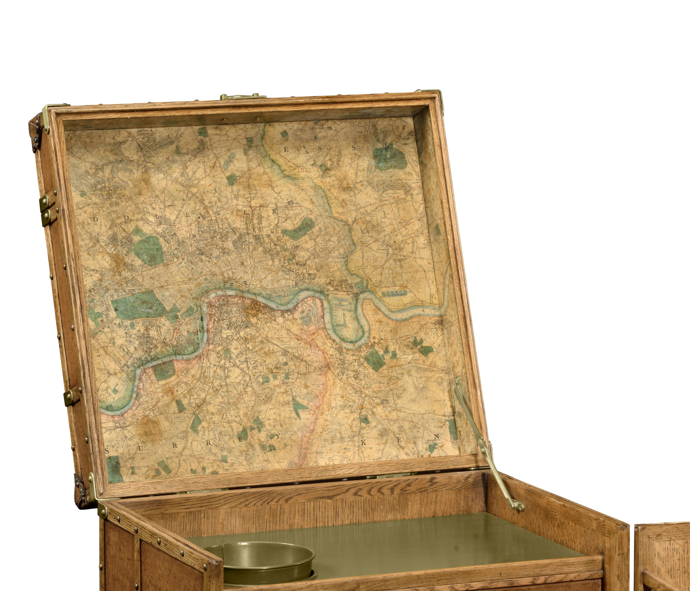 Travel Trunk Style Wine and Cocktail Cabinet