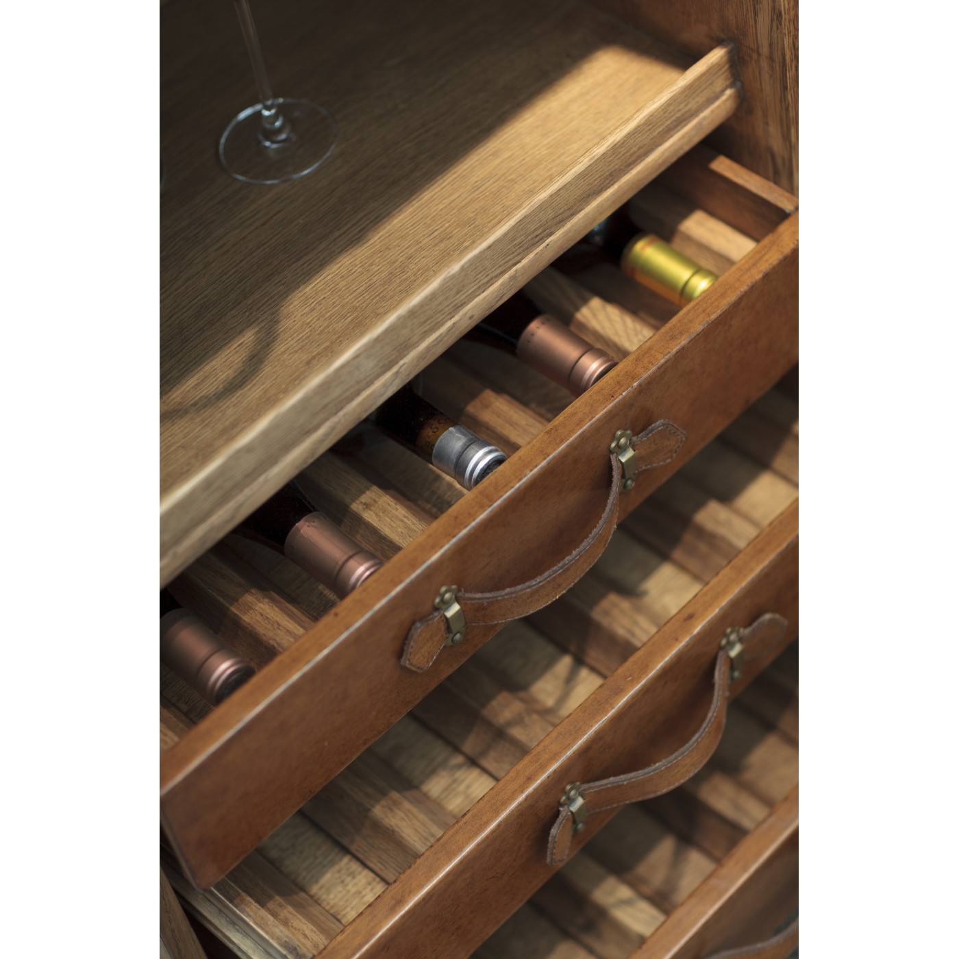 Travel Trunk Style Wine and Cocktail Cabinet