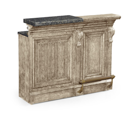 Hinged Door Panel for Linenfold Grey Oak Home Bar
