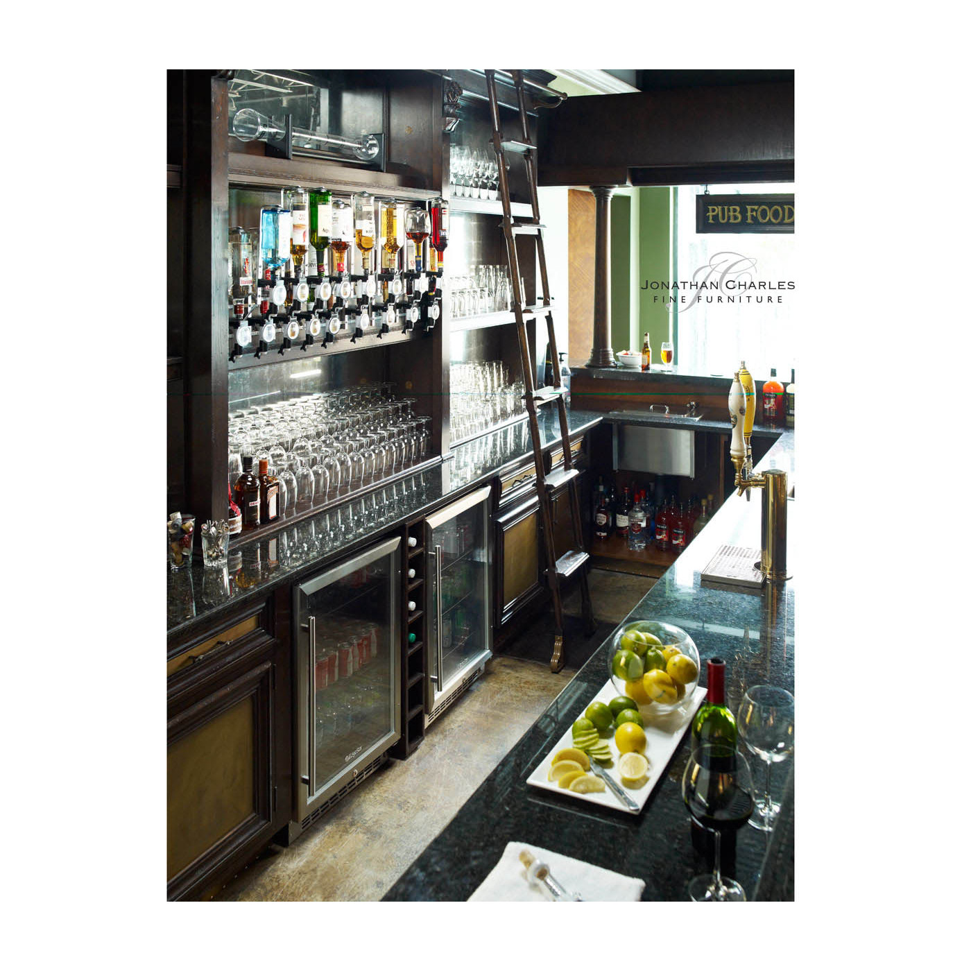 Hinged Door Panel for Linenfold Dark Oak Home Bar